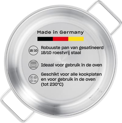 Serveerpan - Braadpan Koekenpan - Braden Serveren - Hoge Rand Schaalverdeling - 28 cm 3 Liter - Zilver