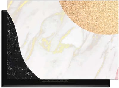 KitchenArt - Marble Chic - Inductie Beschermer - 83x51.5 cm - Kookplaat Beschermer - Luxe Afdekplaat Inductieplaat - Anti-slip & Oprolbaar - Beschermmat Inductiekookplaat