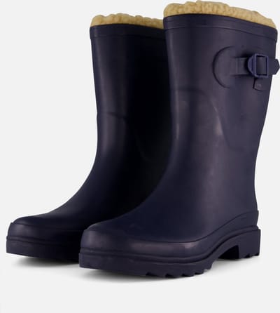 XQ | Regenlaarzen Dames | Fake Fur | Navy | Maat 40 | Regenlaarzen met voering