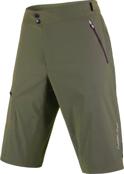 Nalini Heren Fietsbroek kort zonder bretels - Zonder Zeem - Groen - ADVENTURES SHORT Olive green - M