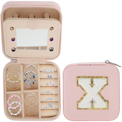 Dailygoods- Sieradendoos met Spiegel - Sieradenopbergdoos - Sieradenorganizer - Roze - Waterdicht - Duurzaam Materiaal - Sieradenbox