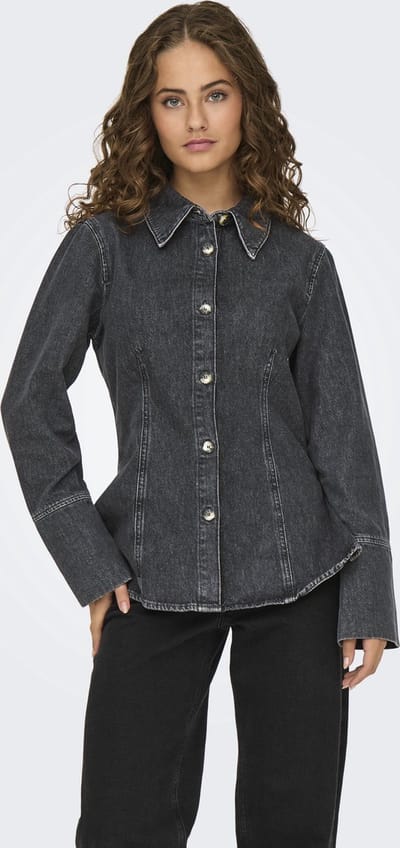 ONLY - ONLNARA L/S FITTED DNM SHIRT SIK - Dames - Blouses
