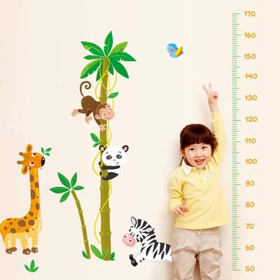 Kinder groeimeter muurdecoratie - Canvas ophangbare en verwijderbare lengtemeter - 200cm - Voor baby’s en kinderen kamer