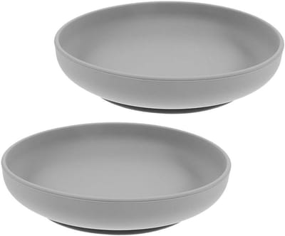 Anti-mors bord - Eetplaten set - Zelfstandig eten - Met zuignap - 2 stuks - Donkergrijs
