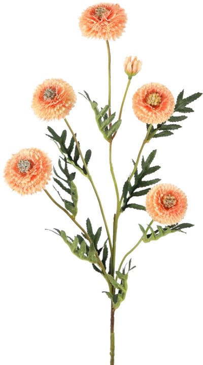 Viv! Home Luxuries Chrysant Pompon - kunstbloem - perzik - 72cm