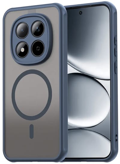 MobyDefend Hoesje - Geschikt voor Xiaomi Redmi Note 15 Pro 5G - Case Geschikt voor MagSafe - Mat Transparant Met Gekleurde Rand - Blauw