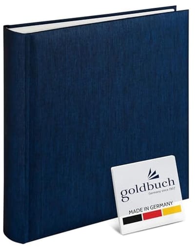 Fotoalbum met 100 Pagina's en Pergamijn Scheidingsbladen - Mooi Herinneringsalbum van Linnen 30 x 31 cm - Blauw