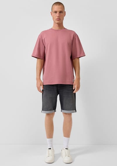 Short van denim met omgeslagen zoom QS