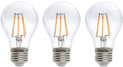 Kobi LED Filamentlamp E27 - 10W - 1200lm - 4000K Neutraal Wit - 230V - Ø60mm - Voor Woonkamer, Hal of Plafondarmatuur - 3 stuks