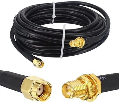 Verlengkabel - Coaxkabel WiFi - Signaal Versterken - Laag Verlies RG58/U - 5 Meter - Zwart