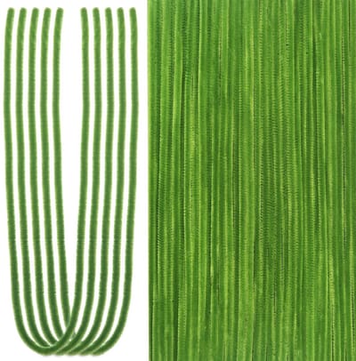 50 Stuks Chenille Handwerk Handgrepen Lichtgroen 60 cm Vezel Pijpenreinigers voor Creatieve Klussen en Decoratie