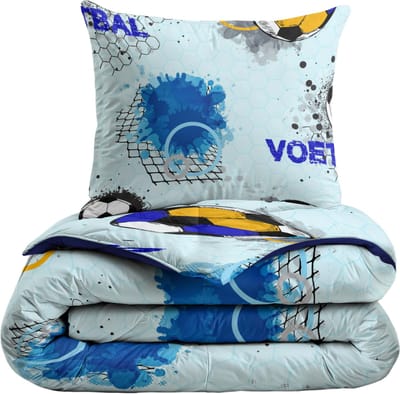 Zelesta Comfort Kids Soccer Dream 140x200 - Kinderdekbedovertrek - 30 dagen proefslapen - Wasbaar hoesloos kinderdekbed - Bedrukt kinderdekbed - All Year Winterdekbed & Zomerdekbed