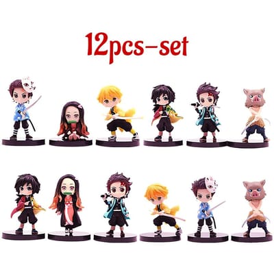 12 stuks/set Anime Demon Slayer Kamado Nezuko Kamado Tanjuurou Strijdversie Actiefiguur Verzamelbare Modellen Speelgoed 10cm