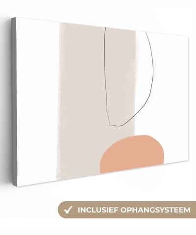 Canvas schilderij 30x20 cm - Wanddecoratie Minimalisme - Pastel - Abstract - Muurdecoratie woonkamer - Slaapkamer decoratie - Kamer accessoires - Schilderijen op canvas