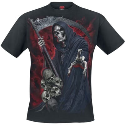 Spiral T-shirt - Reaper Revenge T-Shirt - S tot M - voor Mannen - zwart