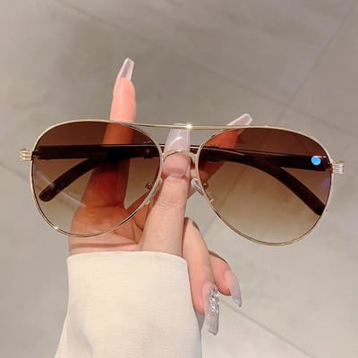 Klassieke Piloten Zonnebril Vintage Luxe Merk Designer Punk Metaal Rijden Bril Voor Vrouwen Mannen