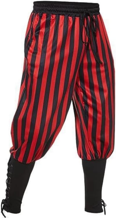 Gothic Viking Renaissance Piratenbroeken voor Mannen van Katoen en Linnen met Elastische Taille en Zakken voor Kostuums