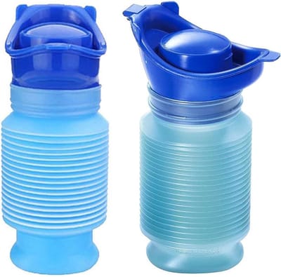 Draagbare urinoir voor mannen en vrouwen, lekvrije noodfles voor op reis, lekvrije opvouwbare urinoirs, persoonlijke fles voor in de auto voor kamperen, roadtrips, automobilisten, senioren en kinderen