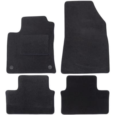 Tapis De Sol Noir Velours - J&J AUTOMOTIVE - Renault Clio 5 - Sur Mesure - Antidérapant - Imperméable noir
