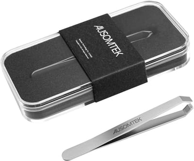 Rvs Pincet voor Baard en Witte Haren - Fijne Haarverwijdering, Tool voor Oogbrouwvormgeving - 5mm Punten, Heldere Doos