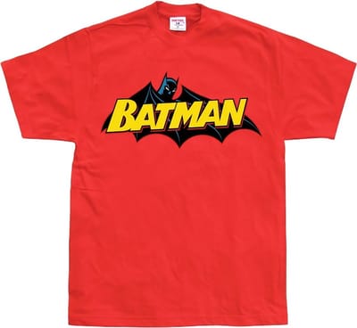 DC Comics Batman Heren Tshirt -S- Retro Logo Rood