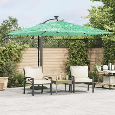 vidaXL - Parasol - met - stalen - paal - 269x269x235 - cm - groen