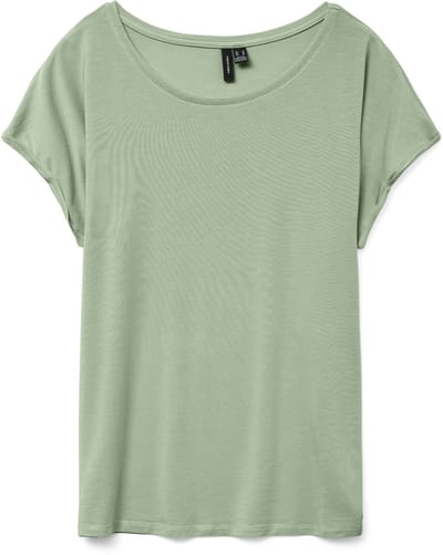 Vero Moda T-shirt Vmava Plain Ss Top Jrs Noos 10284468 Smoke Green Dames Maat - XS