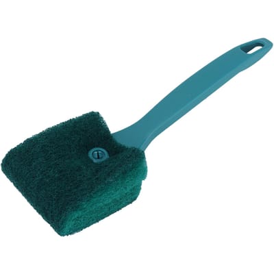 Brosse de Nettoyage Double Face pour Aquarium Brosse de Nettoyage d'Algues avec Manche Antidérapant Éponge(Vert 23cm