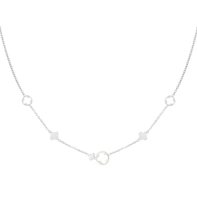 Yehwang Ketting Klaver Bedels zilver