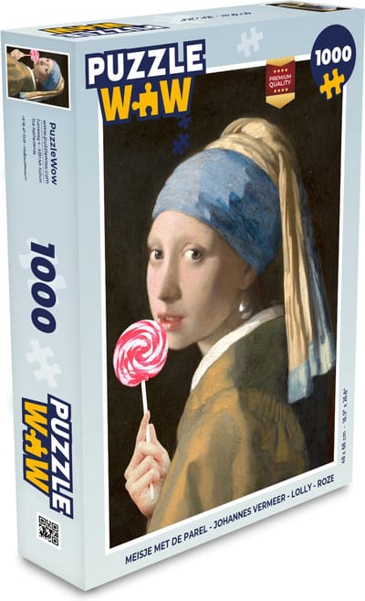 Puzzel Meisje met de parel - Johannes Vermeer - Lolly - Roze - Legpuzzel - Puzzel 1000 stukjes volwassenen