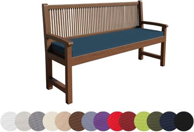 Tuinbank Kussen - Zitkussen Bankje - Comfortabel Buiten Zitten - Waterafstotend Afritsbaar - 120x50x5 cm - Donkerblauw