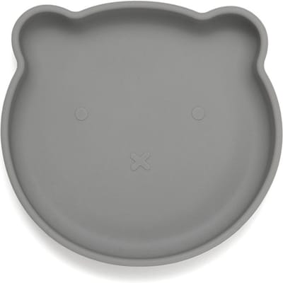 Petit Monkey siliconen bord bear pewter green