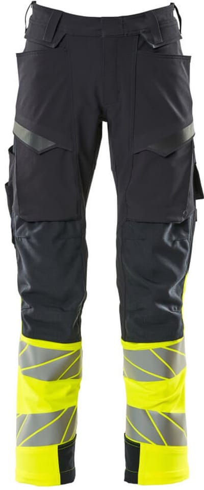 Mascot Accelerate Safe Broek met kniezakken 19179-511 - donkermarine/hi-vis geel - C47 - 76