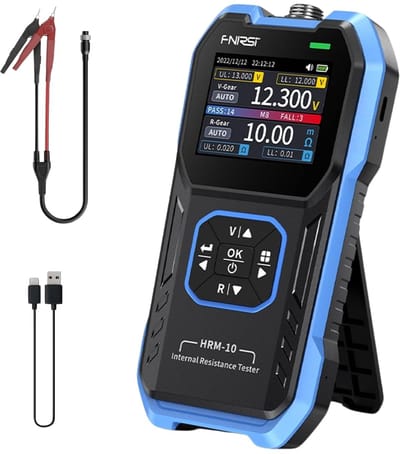 Batterij Tester - Interne Weerstandsmeter - Batterij Analyse - Kelvin Vierdraads Meting - 100V 200 Ohm - Blauw
