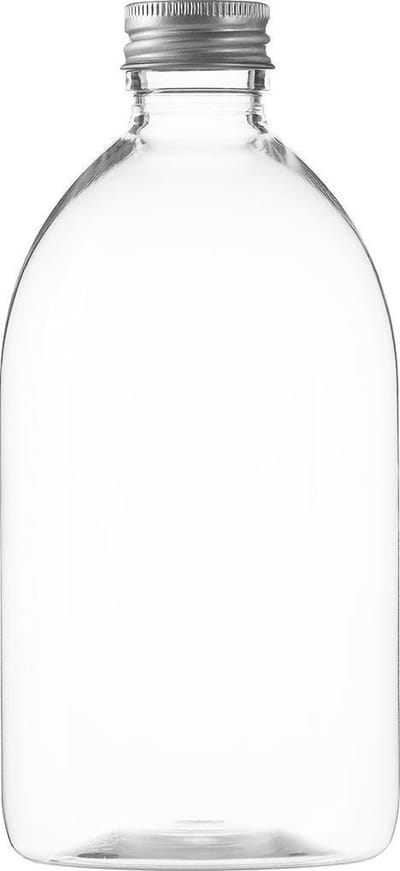 Lege Plastic Fles 500 ml PET transparant - met aluminium dop - set van 10 stuks - Navulbaar - Leeg