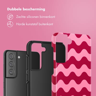 Selencia Hoesje - Geschikt voor Samsung Galaxy S21 FE - Backcover - Wave Vibes Lipstick