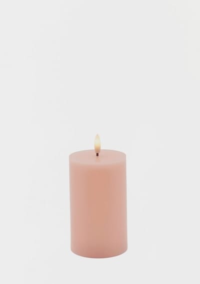 Sirius LED Kaars – Stompkaars Ø7,5×12,5 cm – Dusty Peach / Licht Roze / Oranje / Perzik