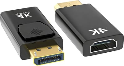 HDMI Adapter 4K voor DisplayPort - Geschikt voor Dell en Lenovo - 2 Stuks, Perfect voor Gaming en Streaming