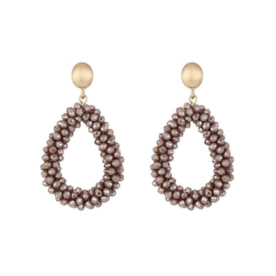 Oorbellen Crystal Elegance - Camel - Feestdagen - Kerst - Cadeau