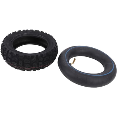 Jeu de chambres à air pour pneu de Dirt Bike 10x3.0 Pneu et chambre à air en caoutchouc élastique 10 pouces tout-terrain pour mini-moto black