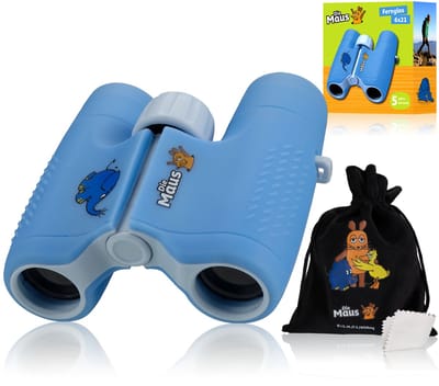 DieMaus - 6x21 Verrekijker voor Kinderen - Blauw - Met Tasje - Licht en Compact
