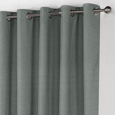 Maroyathome LEMONI - Gordijn - Verduisterend - met Ringen - kant en klaar - 300 x 260 cm - 300 cm breedte en 260 cm lengte - Licht Grijs Groen - 1 Stuk
