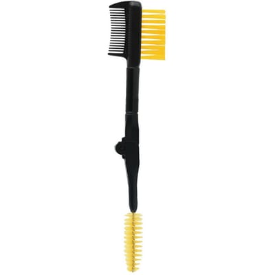 Opvouwbare Dubbelzijdige Wenkbrauwborstel Wimperborstel Kam voor Oogmake-up Mascara Applicators Draagbaar Schoonheid Cosmetisch Gereedschap geel