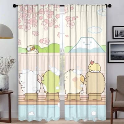 Sumikko Gurashi Shades Keukengordijnen 2 Stuks Verduisterend Gordijn voor Kamer 2 Panelen Halloween Decoratie Home Interieur Gordijnen W50xH70cmx2pcs-CL