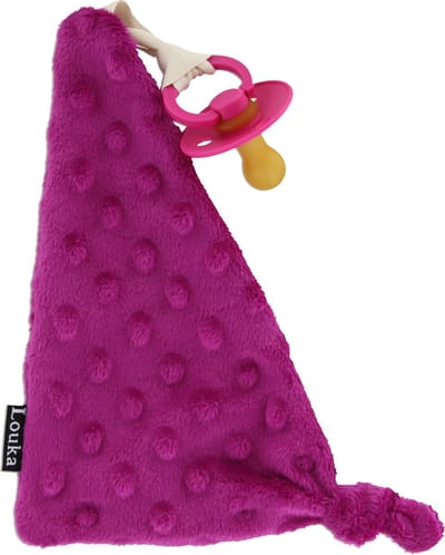 Louka speendoekje driehoek minky fuhsia-roze-meisje-jongen-minky-speenknuffel-excl. speen