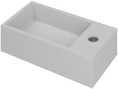 INK - Fontein Polystone Rechts met Kraangat - 360x180x90 mm - Mat Wit