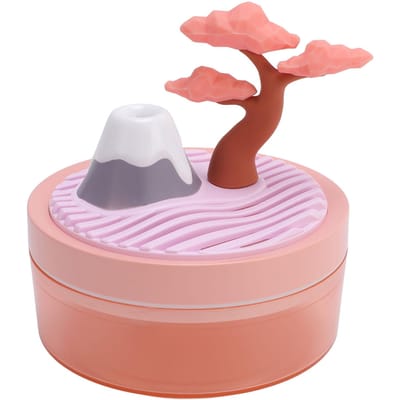 Mini Humidificateur de Bureau avec Décoration Paysage Arbre Cerisier Lumière Colorée Capacité 320ml Brume Fraîche white