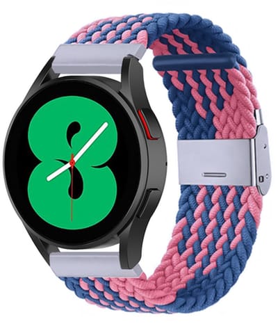 By Qubix - geschikt voor Huawei Watch GT 6 / GT 7 - 41mm - Braided nylon bandje - Blauw / roze