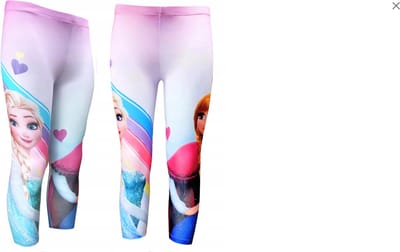 Frozen legging -Elsa - Anna - hartjes - roze - maat 128 - 8 jaar