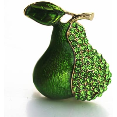 High-End Exquise Groene Druppelende Peer Broche Ingelegd Met Groene Strassstenen Jas Jas Corsage black
